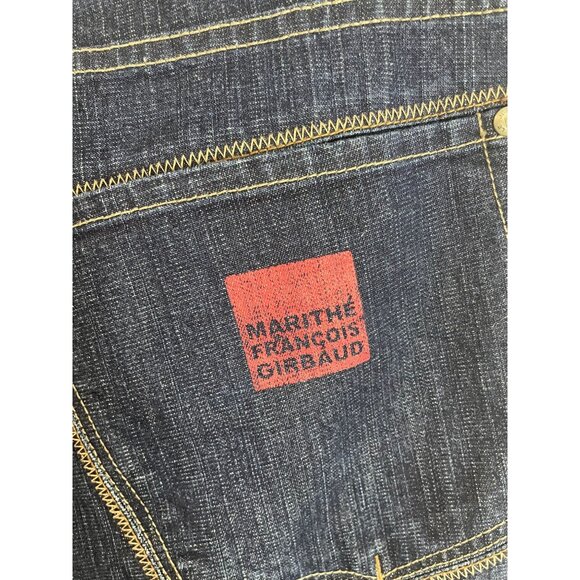 Marithe Francois Girbaud Blue Dark Wash Denim Jeans With Red Stitch Accents 36 - Picture 5 of 15